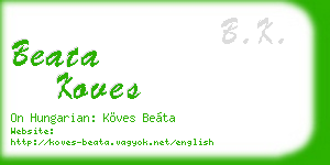 beata koves business card